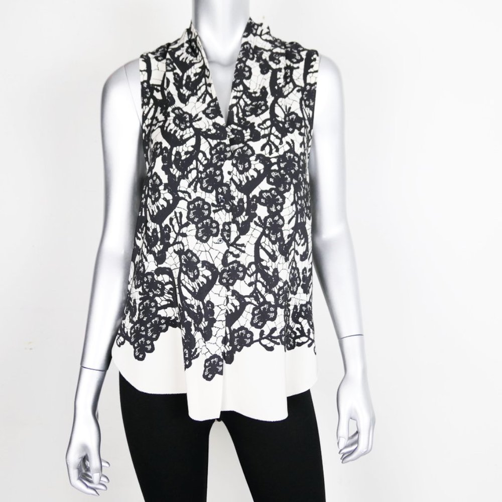 Artizia Wilfred 100% Silk Lace Print Blouse